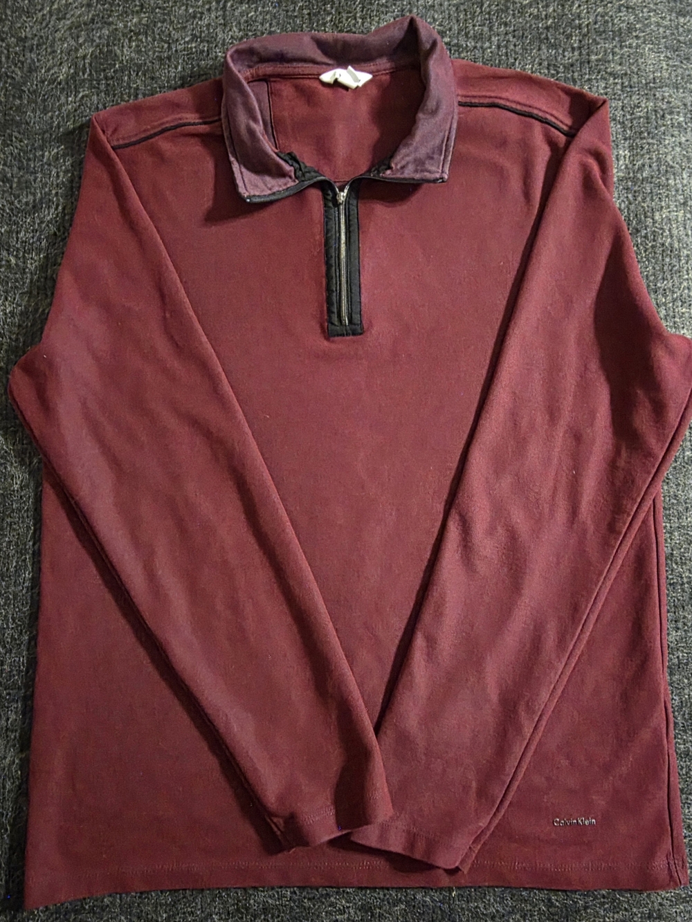 Calvin Klein Men’s Wine Half-Zip Pullover Sweater
